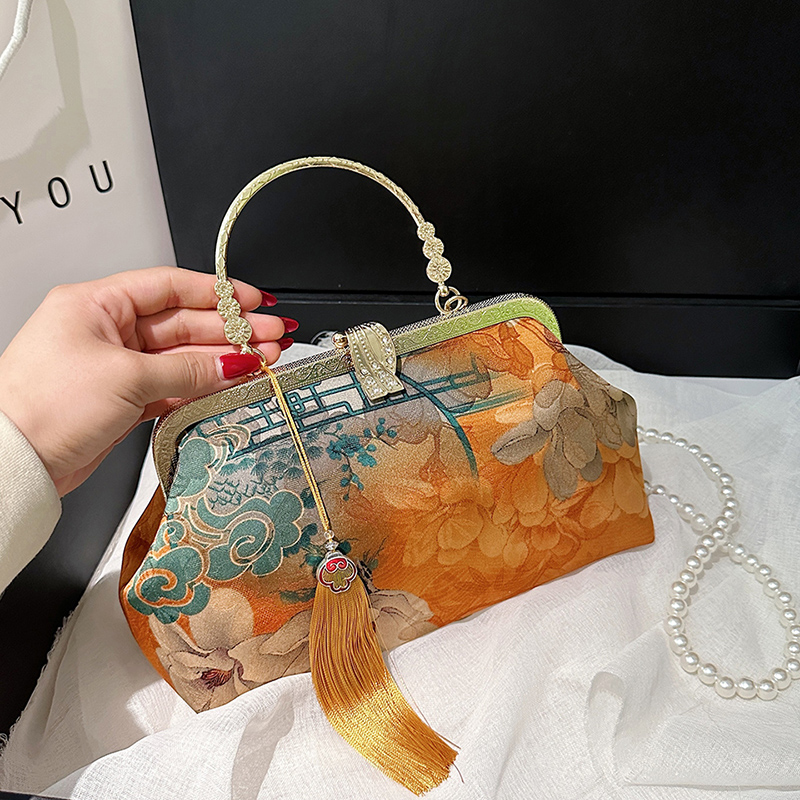 Embroidery Ideas For Bags - สไตล์ปักไหล่กระเป๋าผู้หญิงแฟชั่นโลหะกระเป๋าสตางค์ยาวสายโซ่สุภาพสตรีกระเป๋าถือไอเดียของขวัญ 2025 ใหม่