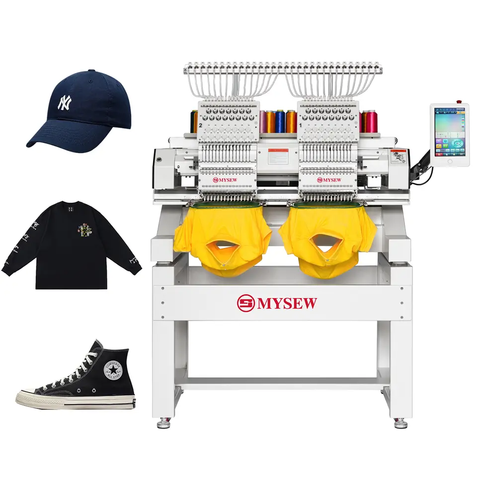 Embroidery Machine Computerized - เครื่องปักคอมพิวเตอร์อัตโนมัติความเร็วสูงสำหรับงานอุตสาหกรรม รุ่น MYSEW MBC-1202/1502 แบบ 2