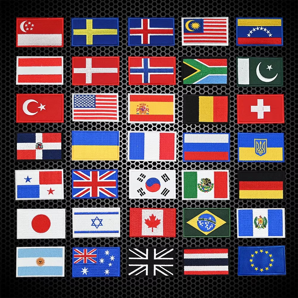 Embroidery Australia - แผ่นปักลายธงชาติสหรัฐอเมริกา สหราชอาณาจักร แคนาดา ออสเตรเลีย แบบติดตีนตุ๊กแก สำหรับกระเป๋าเป้สะพายหลัง