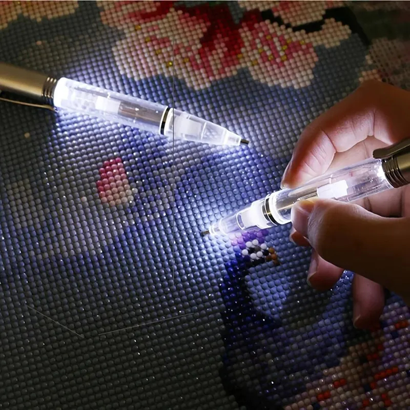 Embroidery Handicraft - ปากกาเพชร LED สำหรับงานปักครอสติช 1 ชิ้น ปากกาเจาะแสงสำหรับงาน