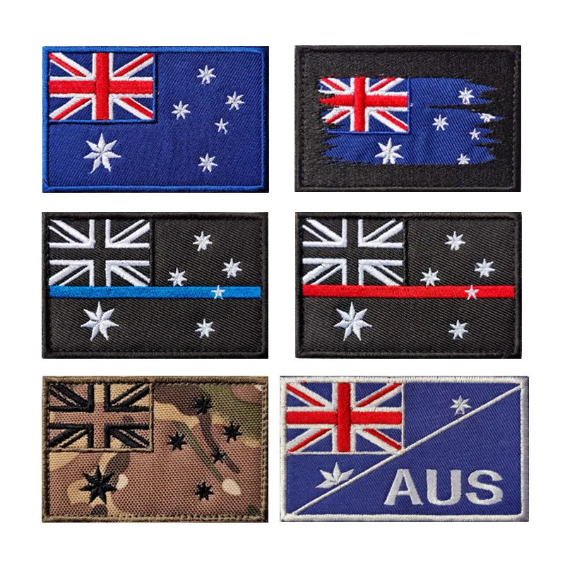 Embroidery Australia - แผ่นปะติดของธงออสเตรเลียแผ่นปะติดทำจากยาง Aus stiker bordir สำหรับกระเป๋าเป้สะพายหลังเสื้อผ้า