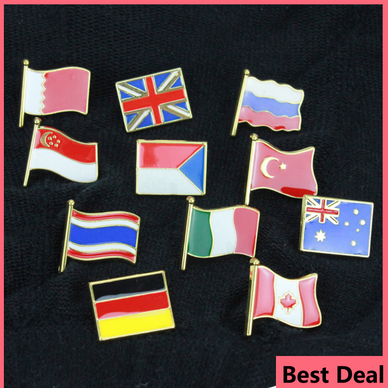 Embroidery Australia - 2024 ใหม่แห่งชาติธง PIN ป้ายเคลือบ USA UK