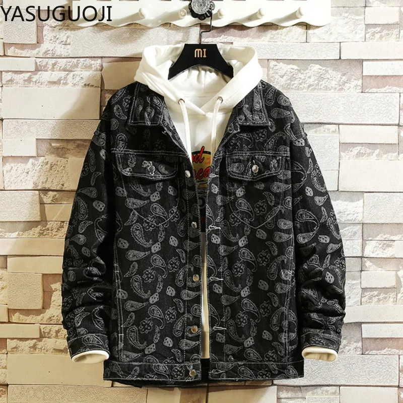 Embroidery Jacket Jeans - ใหม่ 2025 ฤดูใบไม้ผลิญี่ปุ่น Vintage พิมพ์ Denim