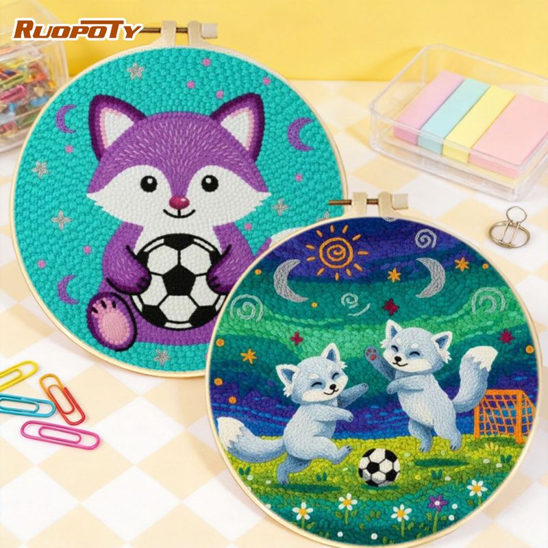 Embroidery Ideas For Bags - ชุดอุปกรณ์งานฝีมือปักลายเม่นฟุตบอล RUOPOTY ชุดทำเอง ไอเดียงานฝีมือรูปสัตว์ ชุดอุปกรณ์ปักลายเม่นฟุตบอลครบชุด อุปกรณ์ศิลปะ