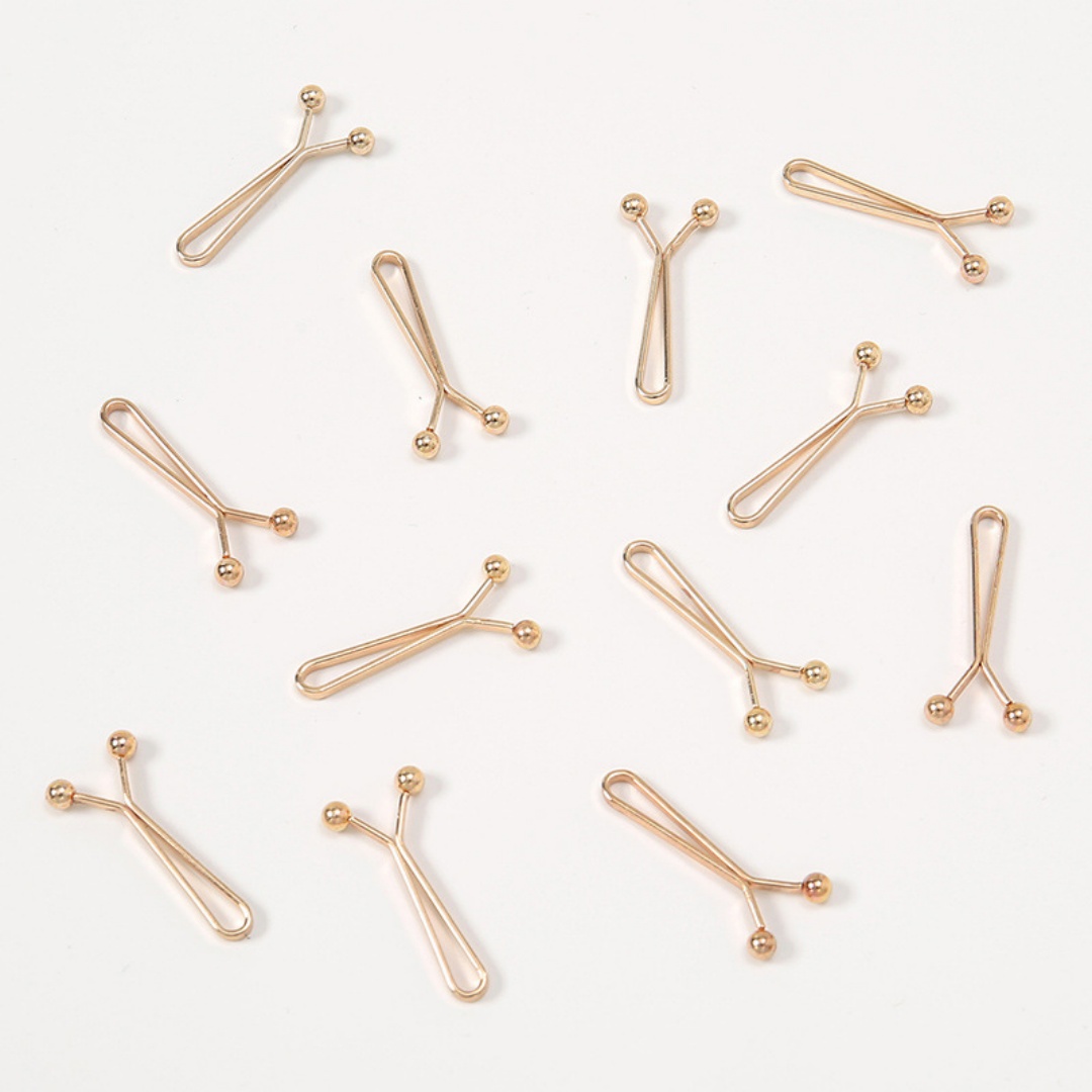 Embroidery Eyebrow - เข็มกลัดผ้าคลุมผมแบบขายส่ง 12 ชิ้น/ถุง สีพื้น ตกแต่งสวยงาม สำหรับผู้หญิง
