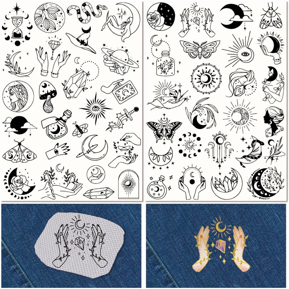 Embroidery Web - 51 ชิ้น Boho Moon Sun น้ําเย็บปักถักร้อย