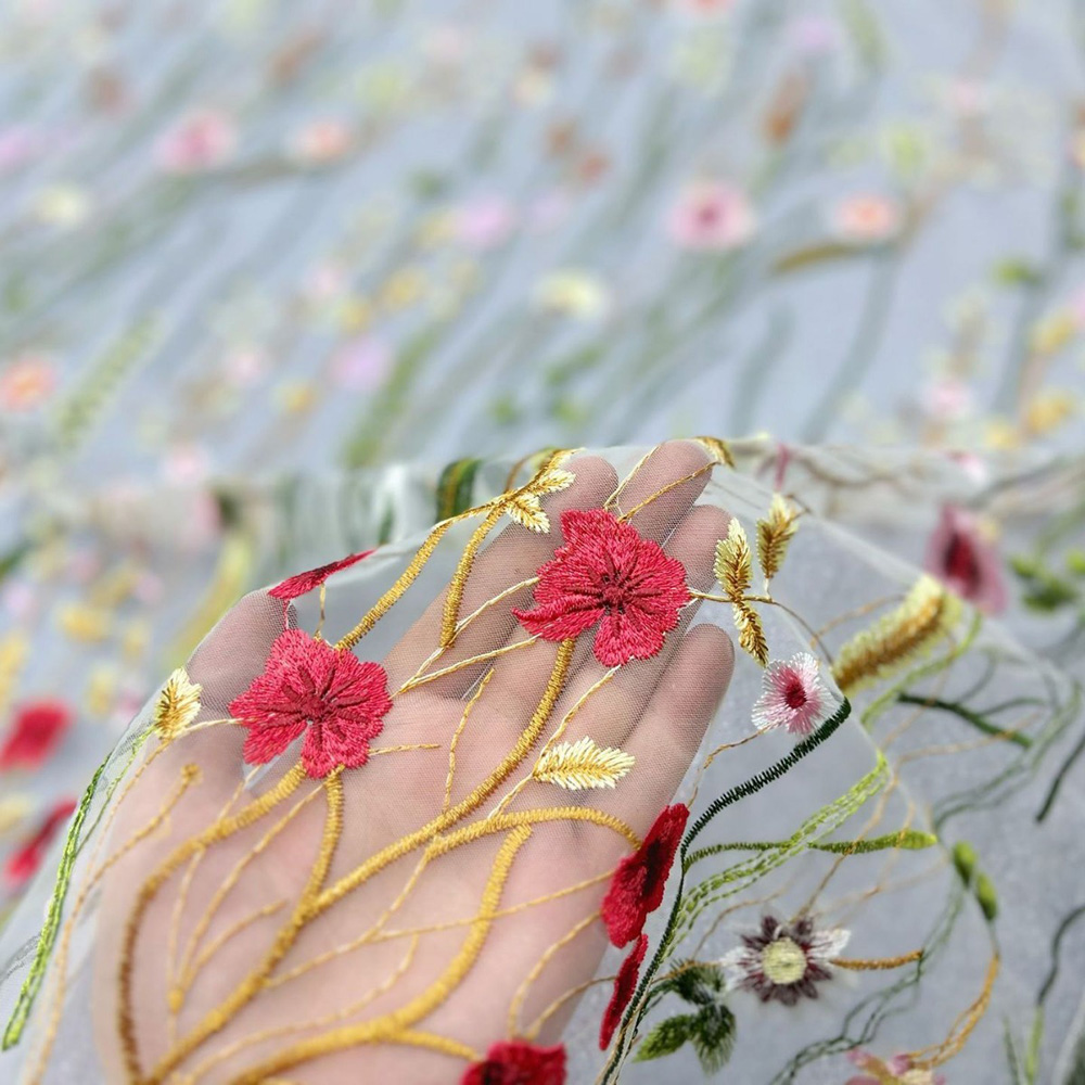ปักพืชน้ําผ้าลูกไม้ 3D ดอกไม้  - Embroidery Web บทวิจารณ์และราคา