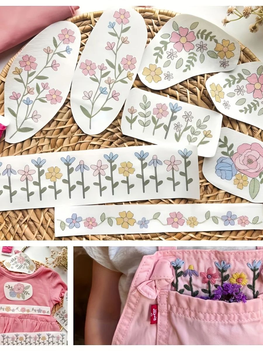 ชุดผ้ารองปักลายหลากสี 8 ชิ้น ส - Embroidery Web บทวิจารณ์และราคา