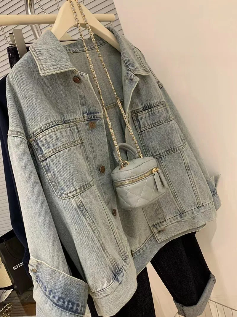 DENIM Coat ผู้หญิง Y2k ฤดูใบไม - Embroidery Jacket Jeans บทวิจารณ์และราคา