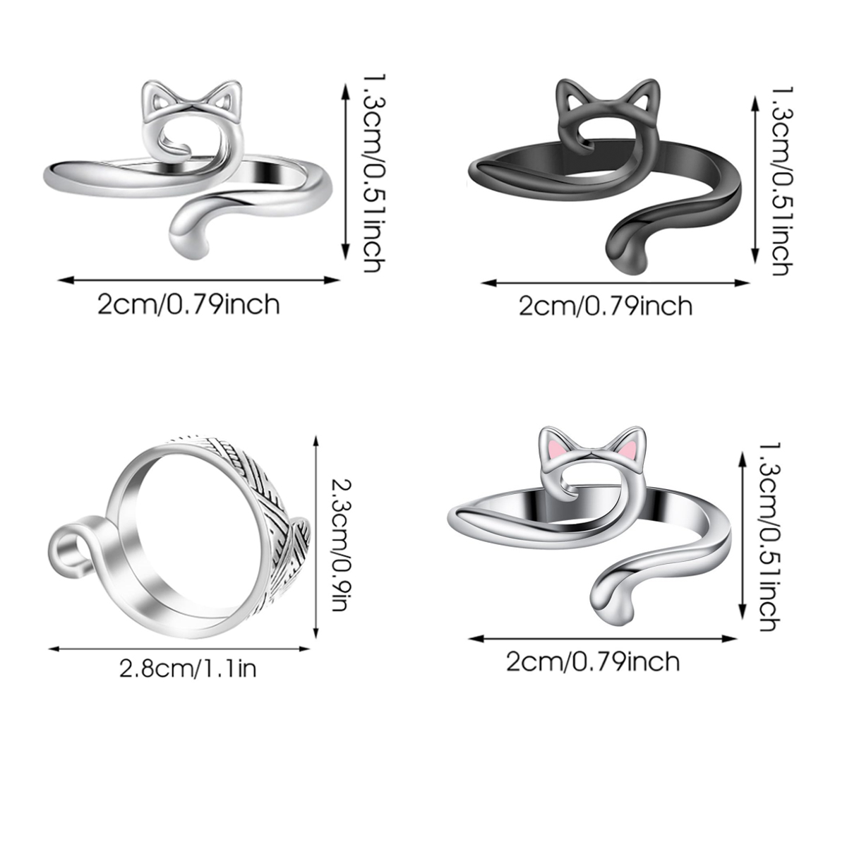 2pcs ปรับถักโครเชต์ LOOP แหวนถ - Stitch Marker Ring บทวิจารณ์และราคา