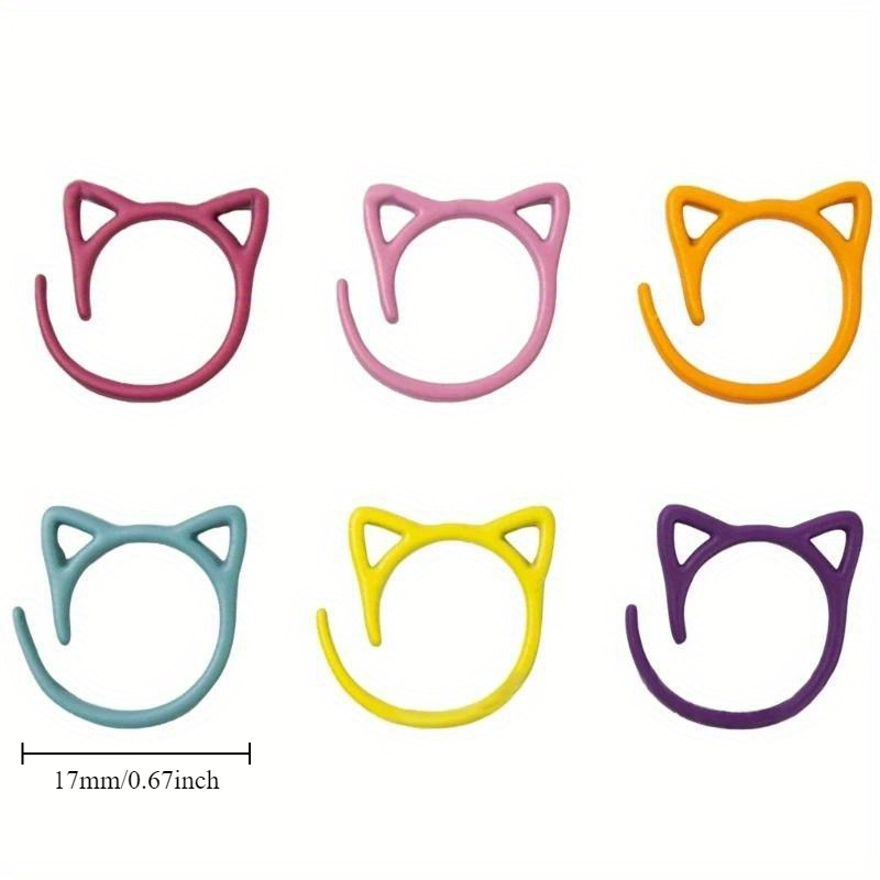 ตัวล็อคเข็มโครเชต์รูปหูแมว 24/ - Stitch Marker Ring บทวิจารณ์และราคา