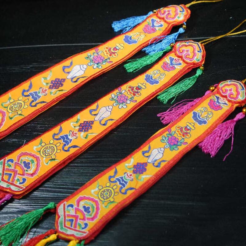 เนปาล Handmade แปดธงมงคล,ทิเบต - Embroidery Handicraft บทวิจารณ์และราคา