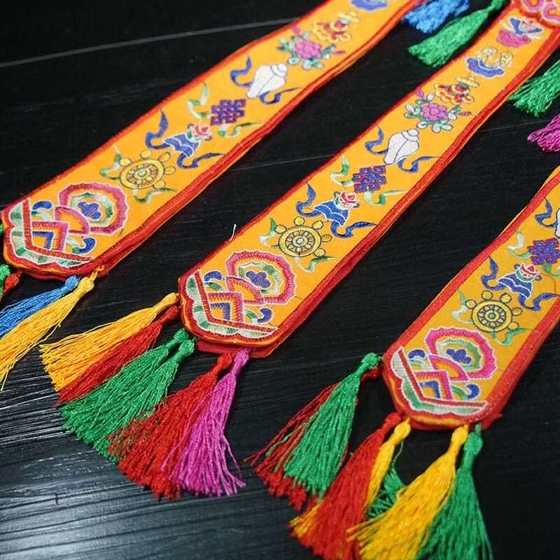 เนปาล Handmade แปดธงมงคล,ทิเบต - Embroidery Handicraft บทวิจารณ์และราคา