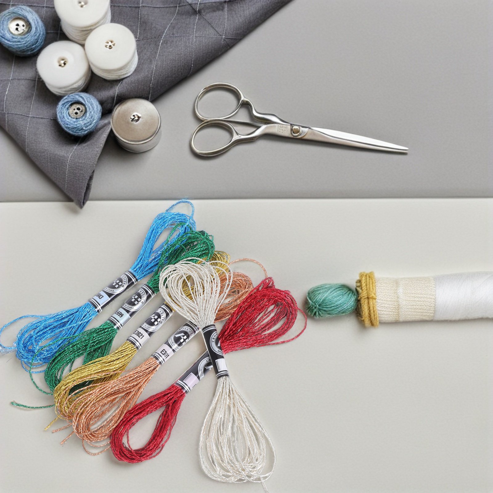 ด้ายปักโลหะหรูหรา 6 ชิ้น สีสัน - Embroidery Diy บทวิจารณ์และราคา