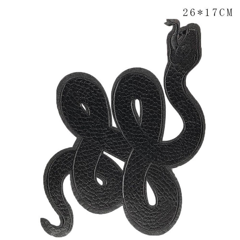 1 PC สีดํางูปัก Patch เหล็กบนแ - Embroidery Alpha บทวิจารณ์และราคา