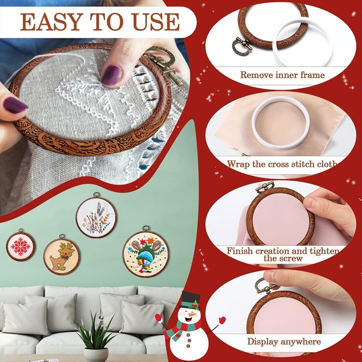 ห่วงปักผ้าทรงกลมลายไม้ 6 ขนาด  - Embroidery Ring Sizes บทวิจารณ์และราคา