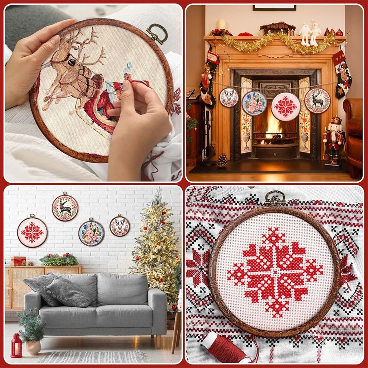 ห่วงปักผ้าทรงกลมลายไม้ 6 ขนาด  - Embroidery Ring Sizes บทวิจารณ์และราคา