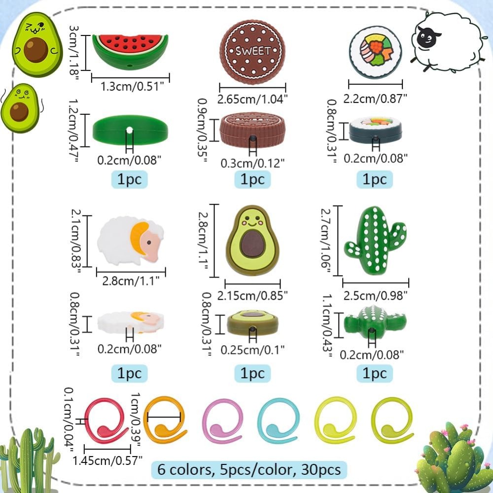 ตัวป้องกันปลายเข็มถักแบบผสมรูป - Stitch Marker Ring บทวิจารณ์และราคา