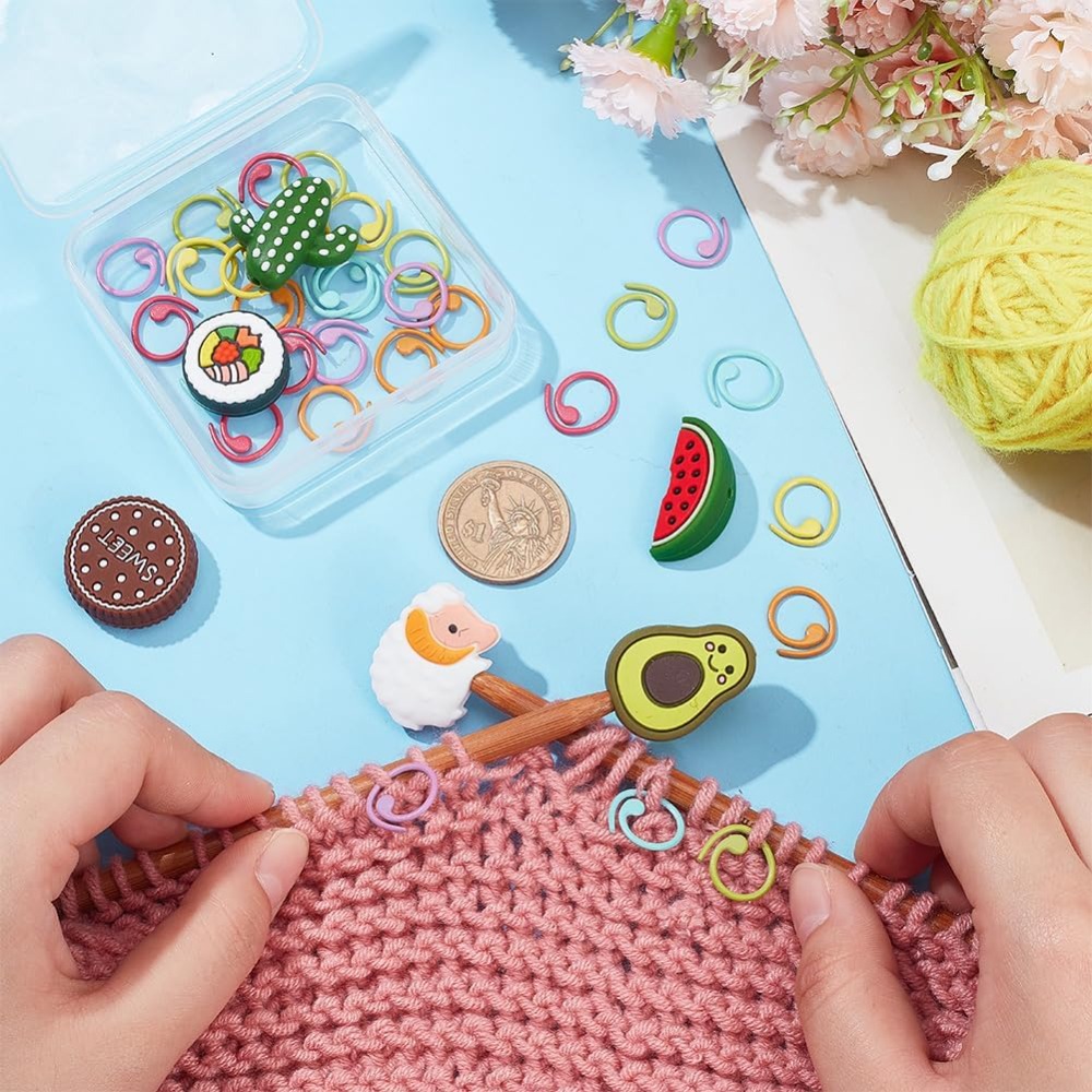 ตัวป้องกันปลายเข็มถักแบบผสมรูป - Stitch Marker Ring บทวิจารณ์และราคา