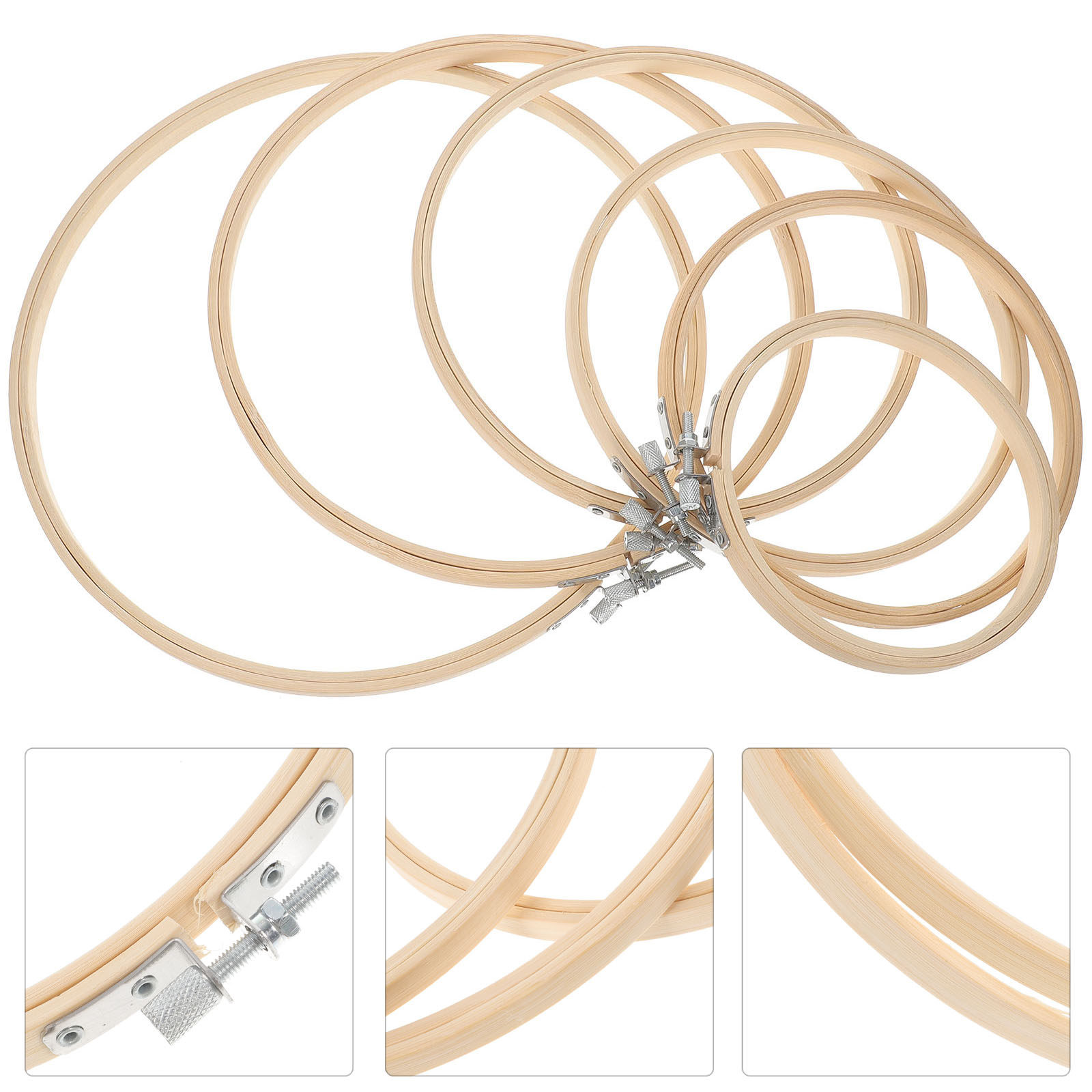 ห่วงปักผ้าไม้ไผ่ 6 ชิ้น ขนาดต่ - Embroidery Ring Sizes บทวิจารณ์และราคา
