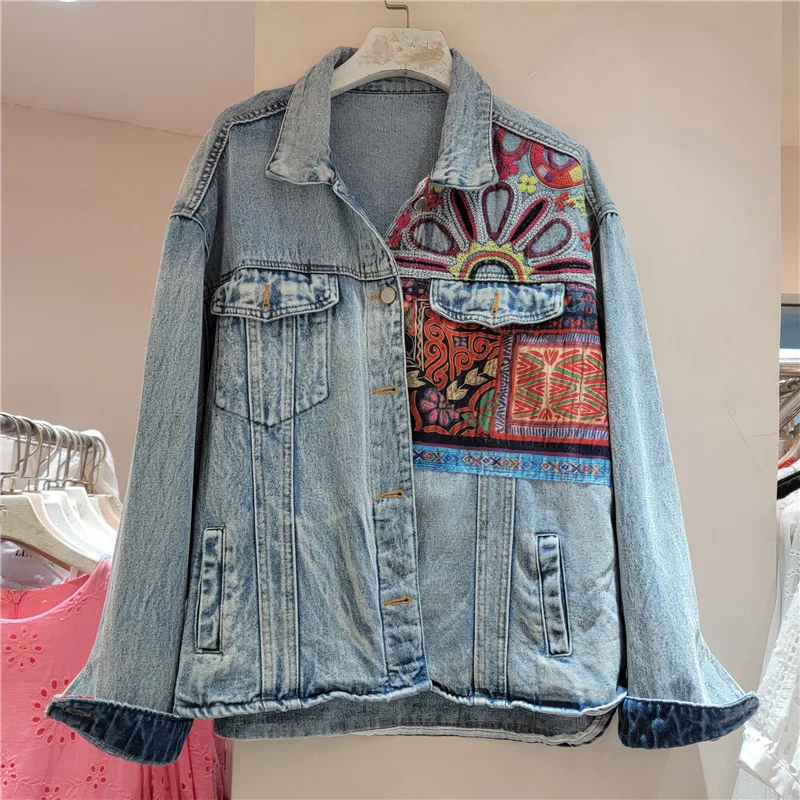 Vintage Blue เย็บปักถักร้อย Sp - Embroidery Jacket Jeans บทวิจารณ์และราคา