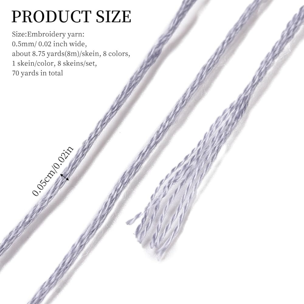 8 Skeins 70 หลาสีเทาสร้อยข้อมื - Embroidery Handicraft บทวิจารณ์และราคา