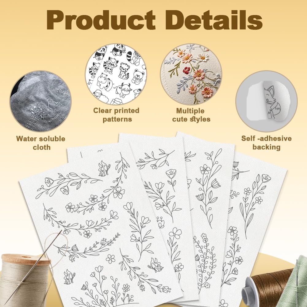 กระดาษรองปักลายละลายน้ำได้ แผ่ - Embroidery Web บทวิจารณ์และราคา