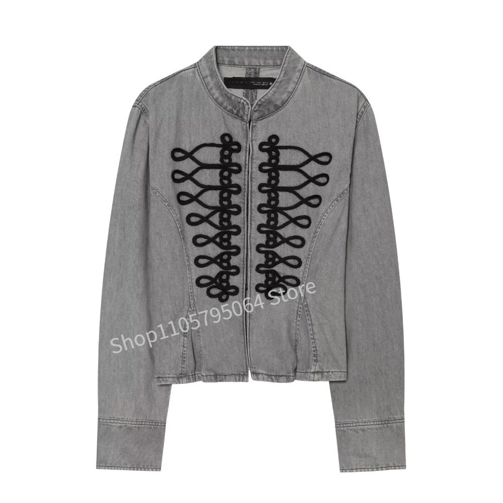 แจ็คเก็ตยีนส์สไตล์ฝรั่งเศสแบบเ - Embroidery Jacket Jeans บทวิจารณ์และราคา