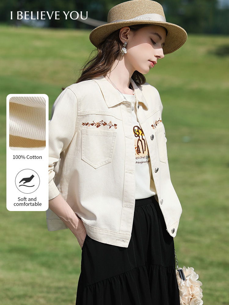 I BELIEVE YOU เสื้อแจ็คเก็ตยีน - Embroidery Jacket Jeans บทวิจารณ์และราคา