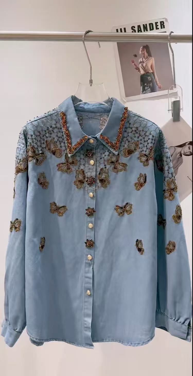 แจ็คเก็ตยีนส์สไตล์หรูสำหรับผู้ - Embroidery Jacket Jeans บทวิจารณ์และราคา