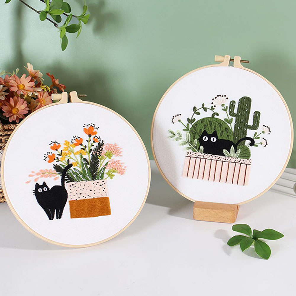 ชุดปักลายแมวดำ |   อุปกรณ์งานเ - Embroidery Ideas For Bags บทวิจารณ์และราคา