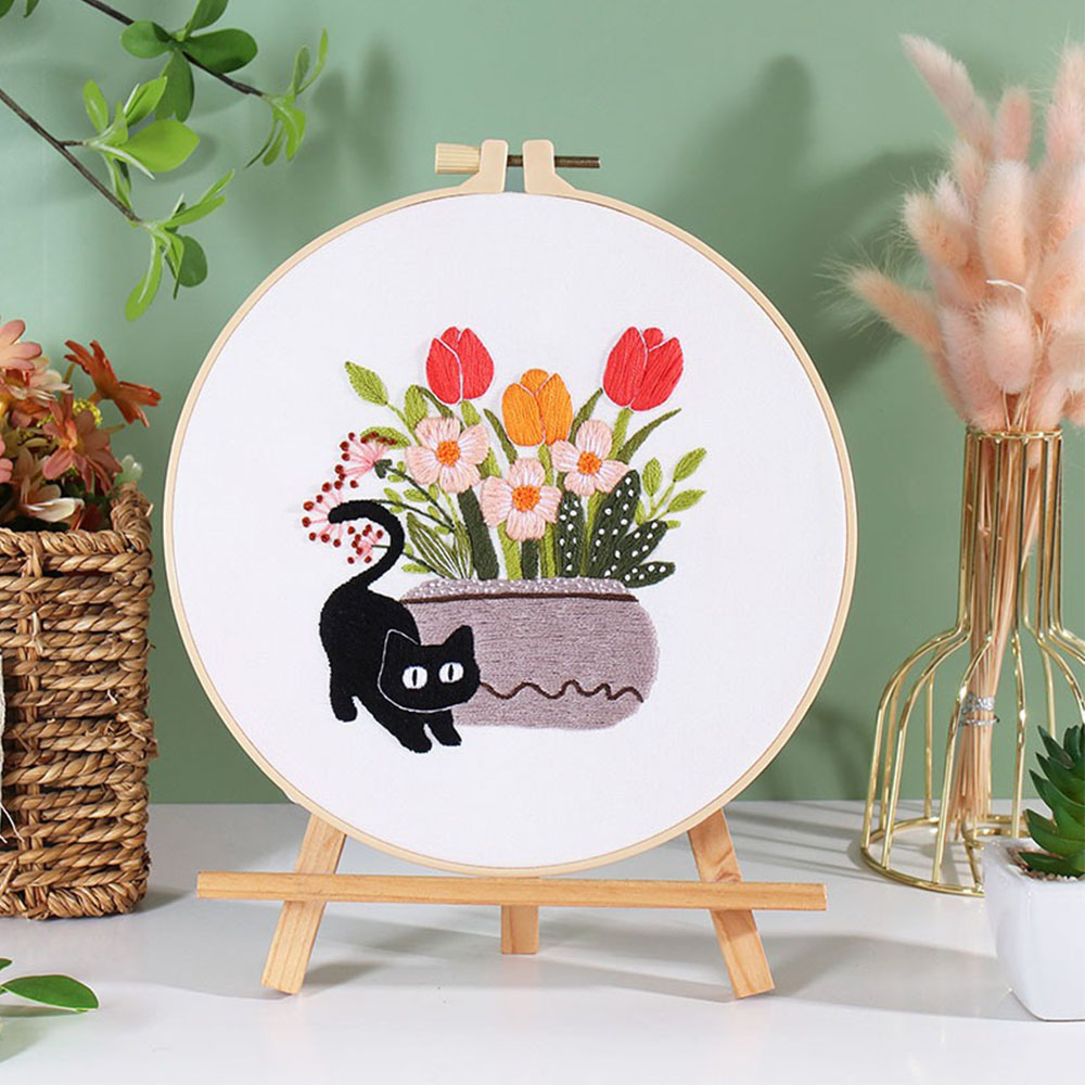 ชุดปักลายแมวดำ |   อุปกรณ์งานเ - Embroidery Ideas For Bags บทวิจารณ์และราคา