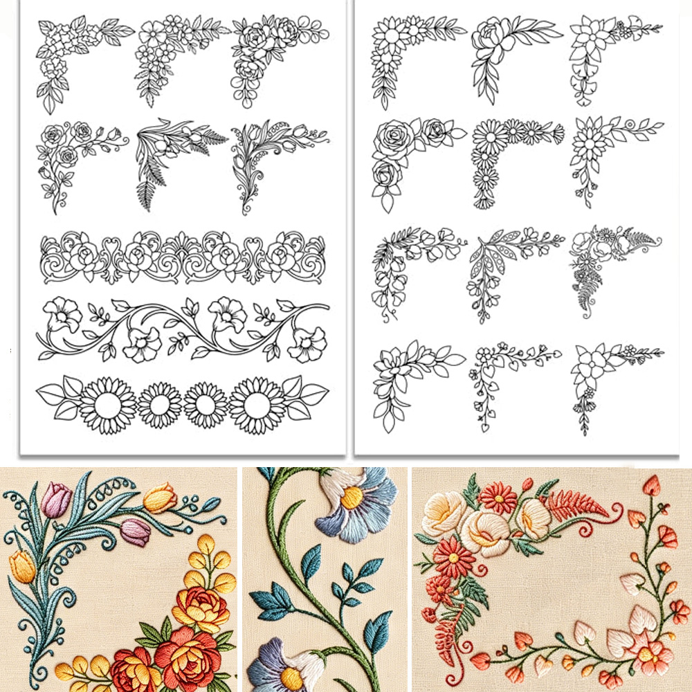 กระดาษปักลายดอกไม้ขนาดใหญ่แบบพ - Embroidery Web บทวิจารณ์และราคา